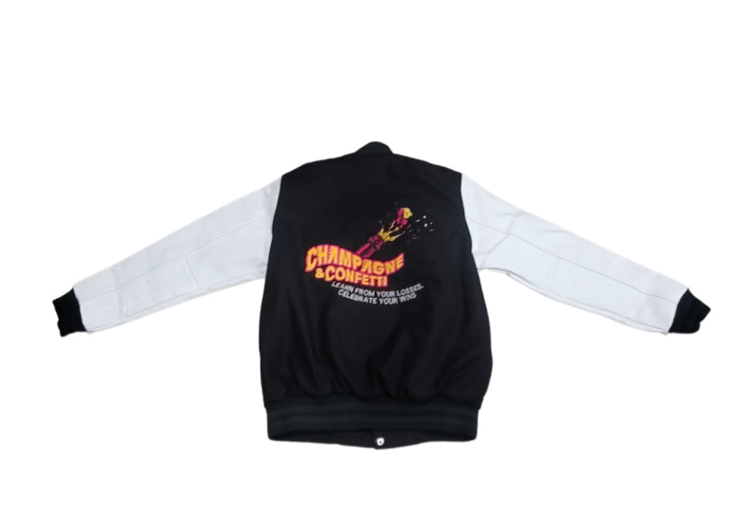 RT CHAMPAGNE & CONFETTI LETTERMAN JACKET